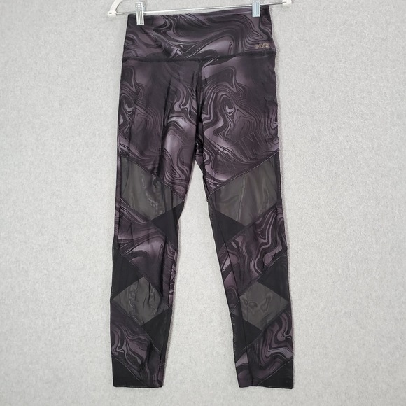 Pink Victorias Secret Women Activewear Pants Medium Gray Ultimate Legging Mesh - Picture 1 of 14